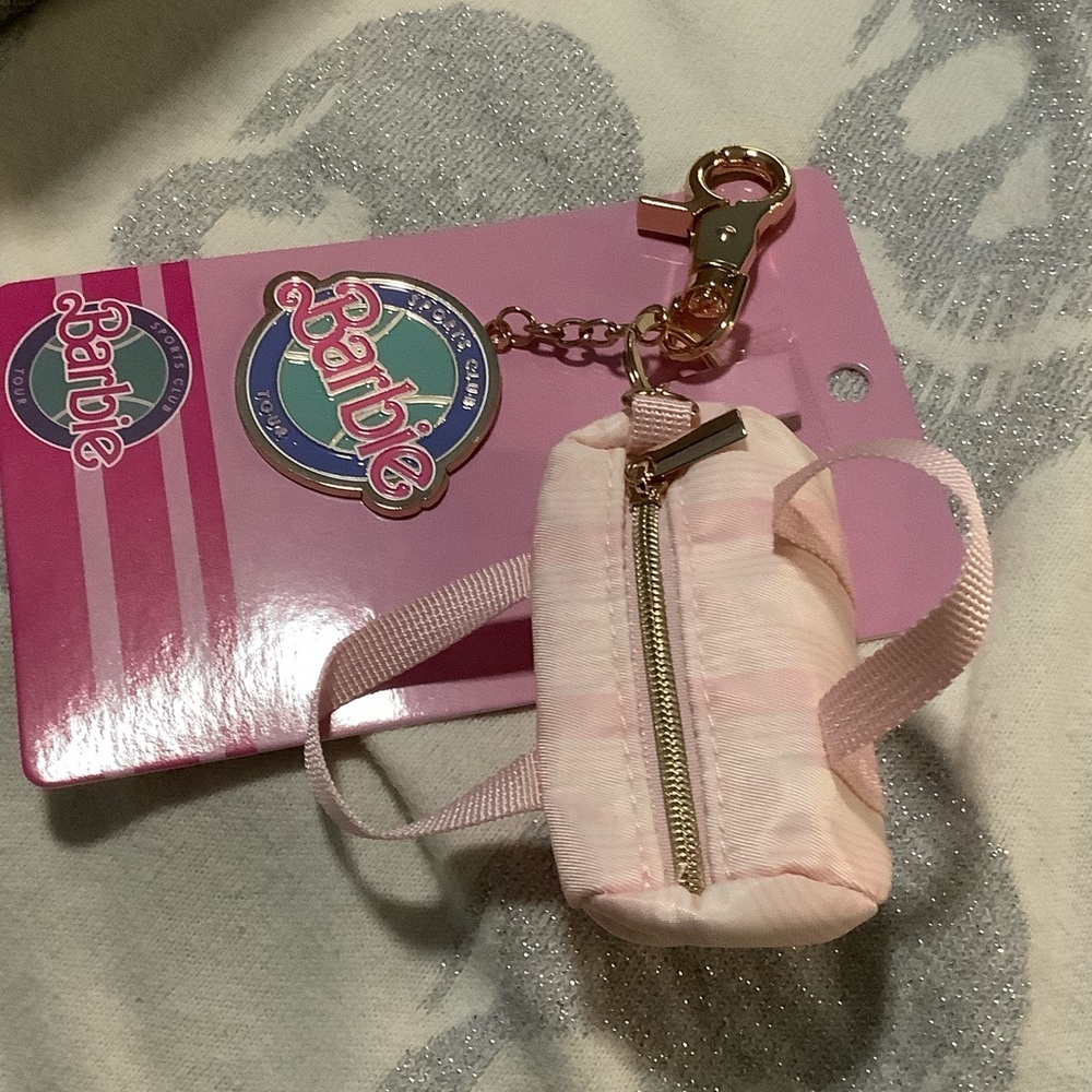 Barbie Sports Club Tour Light Pink duffel bag Keychain/bagcharm